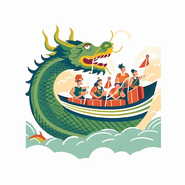 Vecteur festival des bateaux-dragons illustration vectorielle