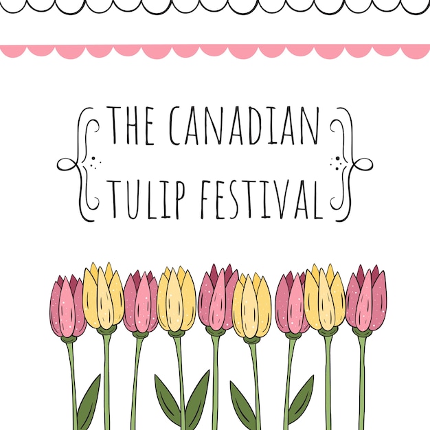 Vecteur le festival canadien des tulipes. illustration vectorielle