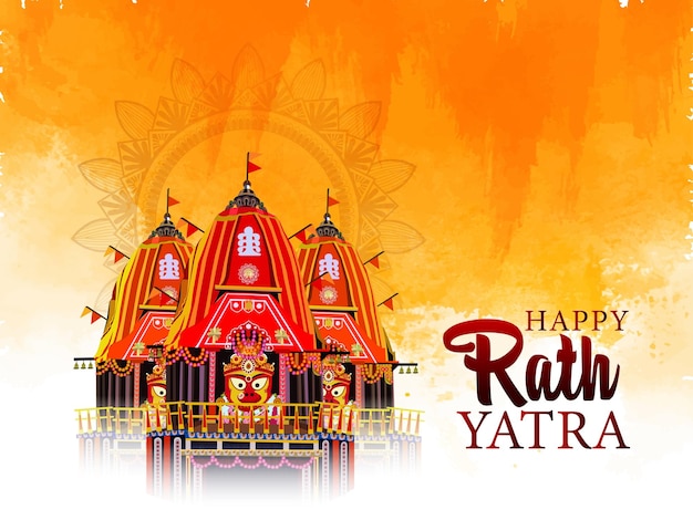 Vecteur festival d'illustration vectorielle ratha yatra du seigneur jagannath balabhadra