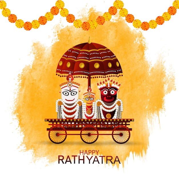 Festival D'illustration Vectorielle Ratha Yatra Du Seigneur Jagannath Balabhadra
