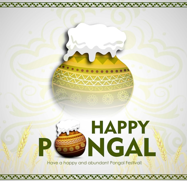 Festival Indien Du Sud Pongal Fond Modèle Conception Illustration Vectorielle Happy Pongal Holiday Har