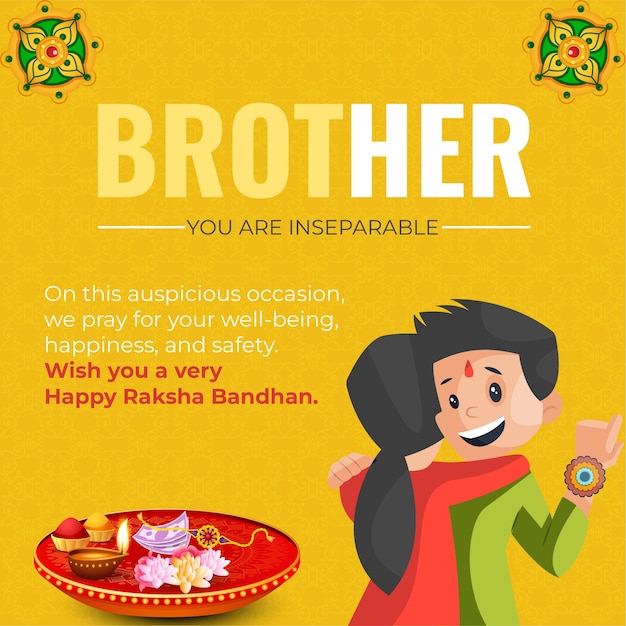 Le Festival Indien Vous Souhaite Un Modèle De Conception De Bannière Raksha Bandhan Très Heureux