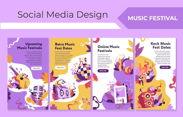 Festival de musique au modèle de conception de médias sociaux