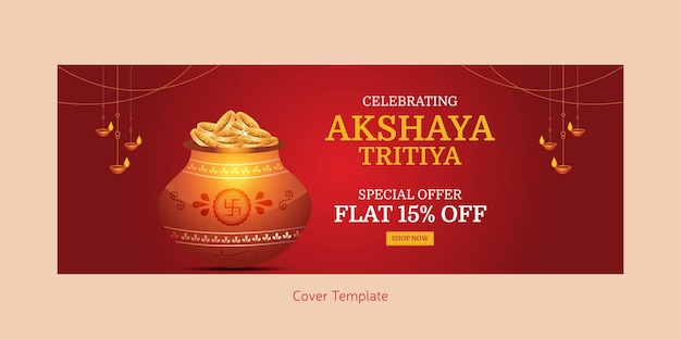 Vecteur festival religieux indien heureux akshaya tritiya vente offre spéciale conception de la page de garde