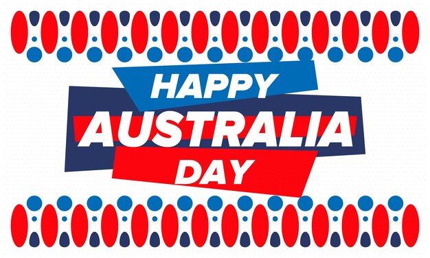 Fête de l'Australie Bonne fête nationale le 26 janvier Drapeau australien Éléments patriotiques Vector