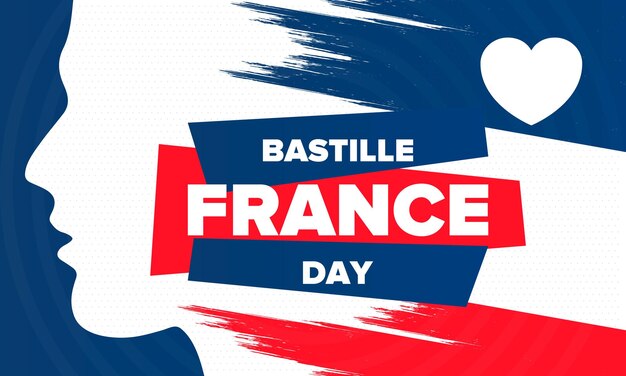 Vecteur fête de la bastille en france joyeuses fêtes nationales drapeau français france indépendance et liberté vector