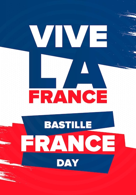 Vecteur fête de la bastille en france joyeuses fêtes nationales drapeau français france indépendance et liberté vector