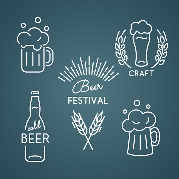 Fête de la bière. Définir des icônes.