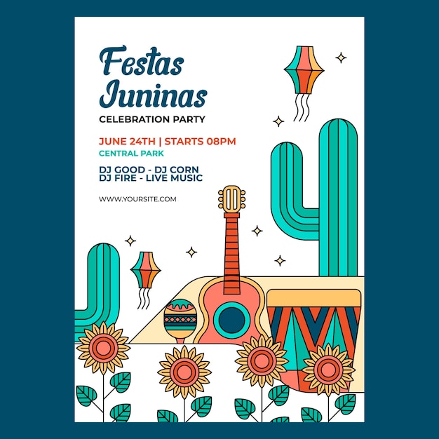 Vecteur fête de célébration festa junina poster