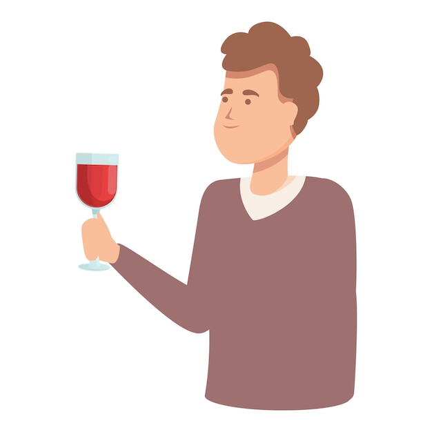 Fête dégustation icône dessin animé vecteur alcool sommelier homme dégustation