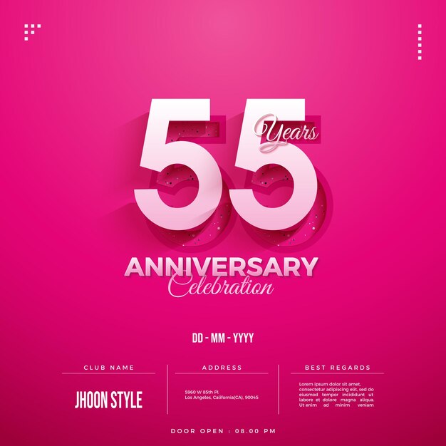 Fête du 55e anniversaire avec un concept de nombre différent.