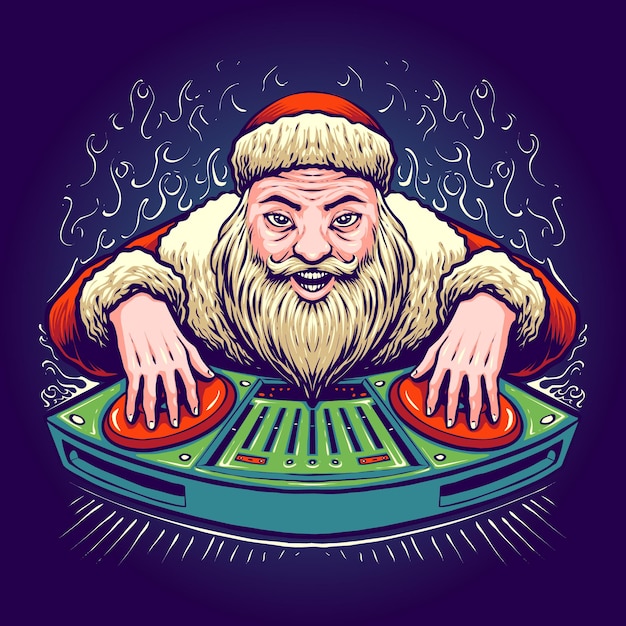 La fête du dj santa illustration