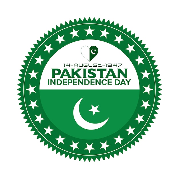 Vecteur fête de l'indépendance du pakistan. 14 août jour de l'indépendance. 14 août journée du pakistan