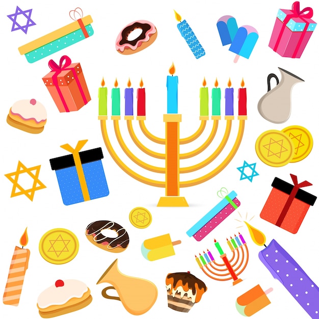 Fête Juive Hanukkah Avec Menorah