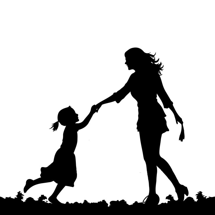fête des mères de vecteur avec mère et enfants