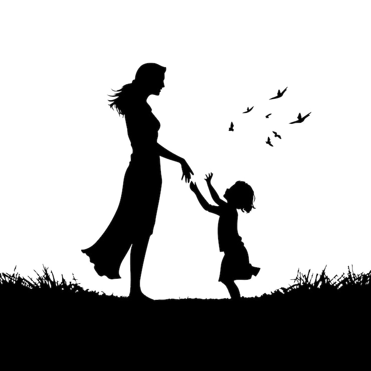 fête des mères de vecteur avec mère et enfants