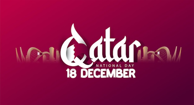 Vecteur fête nationale du qatar le 18 décembre.