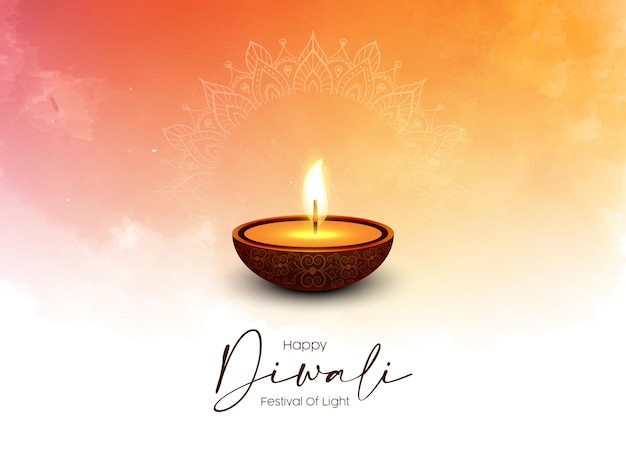 La fête religieuse indienne Diwali à l'arrière-plan avec des lampes