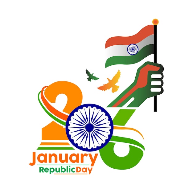 Vecteur la fête de la république indienne le 26 janvier