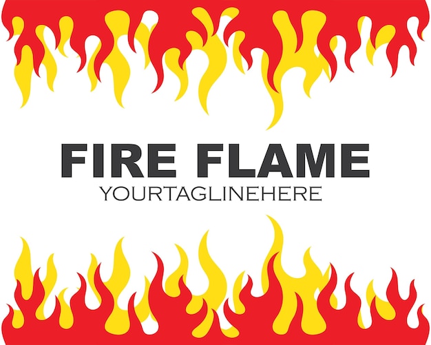 Feu Flamme Logo Icône Vector Illustration Design