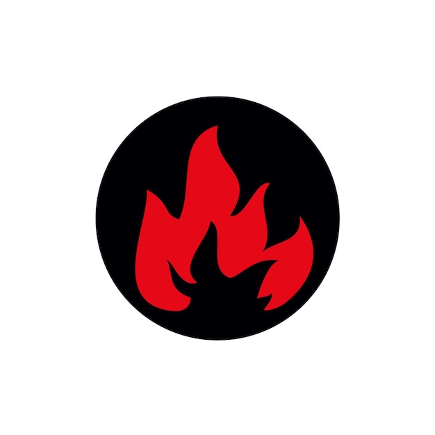 Feu Flammes Grill Sauvetage Conception Logo Icône Vecteur Silhouette Modèle