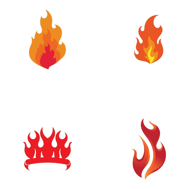 Feu Logo Template Flamme Clipart Symbole Icône Vecteur