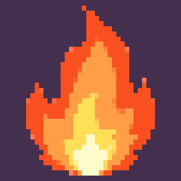 Vecteur feu de pixels