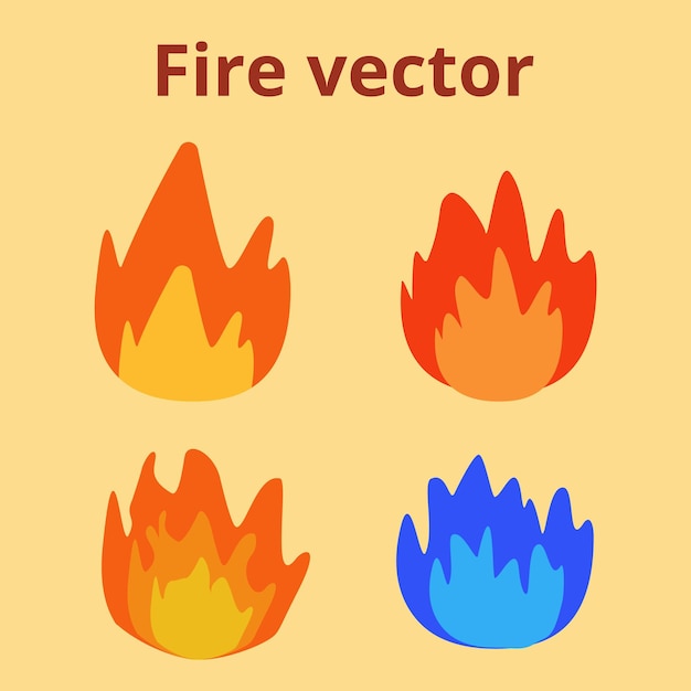 Feu Vecteur De Type Différent