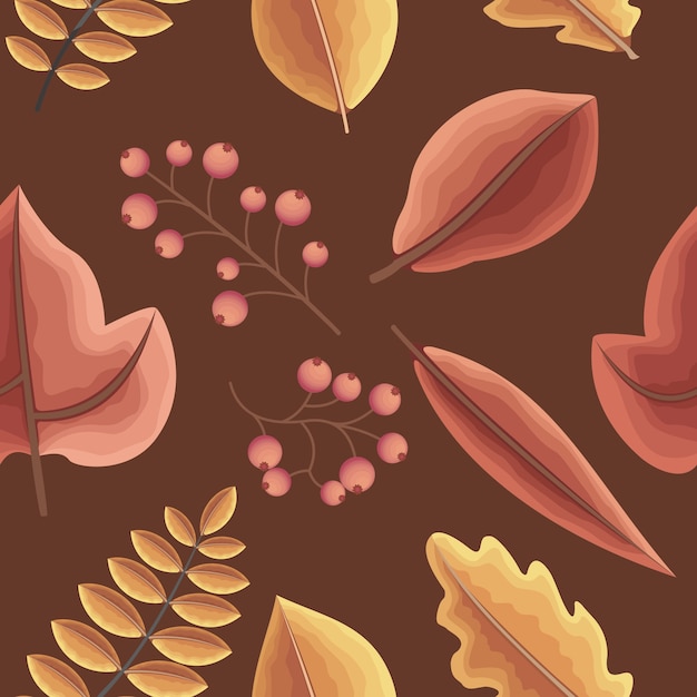 Feuillage De Feuille Automne Saison D'automne Seamless Pattern Répétable