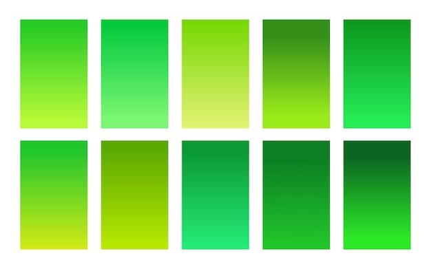 Vecteur feuillage vert palette de couleurs fond dégradé ensemble couverture tendance pour bannière affiche flyer brochure et présentation conception d'écran lumineux pour applications mobiles illustration vectoriel