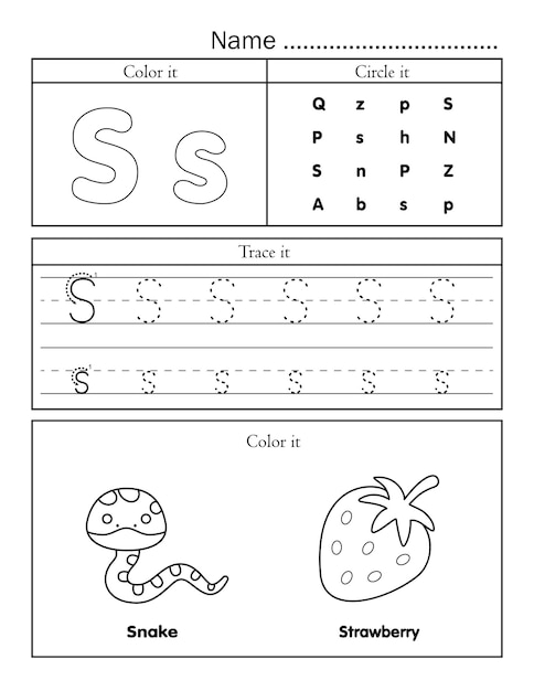 Feuille De Calcul Imprimable De Lignes De Traçage De Lettres De L'alphabet Anglais Avec Une Image Mignonne à Colorier