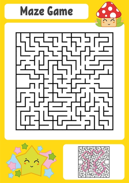 Feuille De Calcul Labyrinthe Carré Pour Les Enfants