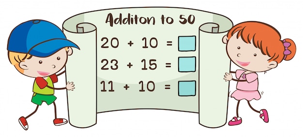 Feuille De Calcul Mathématique Pour L'addition à 50