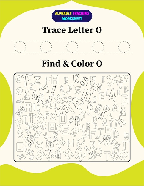 Feuille De Calcul De Traçage De L'alphabet Avec La Lettre O