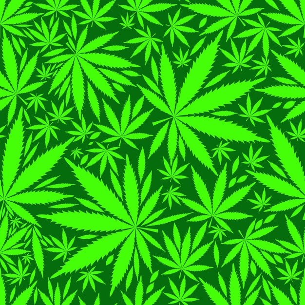 Feuille De Cannabis Sans Soudure De Fond Illustration Vectorielle