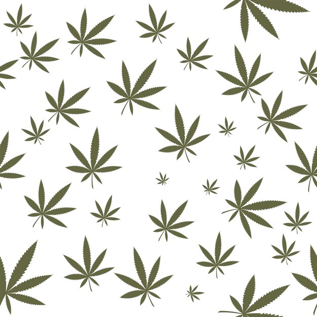 Vecteur feuille de cannabis vectorielle continue