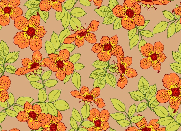 Feuille Colorée Et Motif Floral.