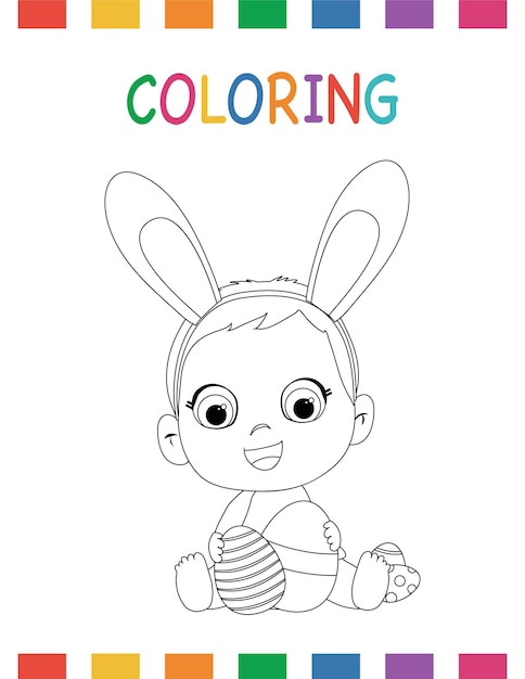 Feuille De Coloriage De Bébé De Pâques