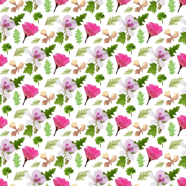 Feuille De Fleur De Géranium Seamless Pattern Design