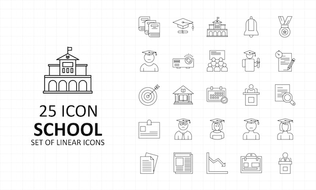 Feuille D'icônes De L'école Pixel Perfect Icons