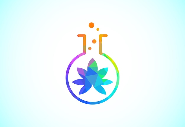 Feuille de marijuana Cannabis médical Huile de chanvre Feuille de cannabis ou de marijuana logo de style low poly