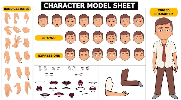 Feuille de modèle de personnage - Homme