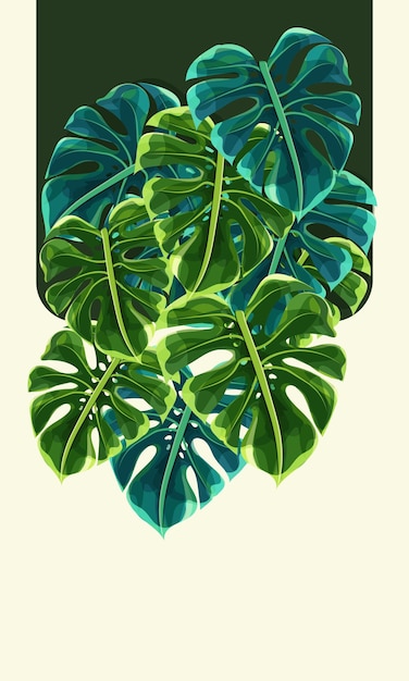 Vecteur feuille de monstera illustration vectorielle