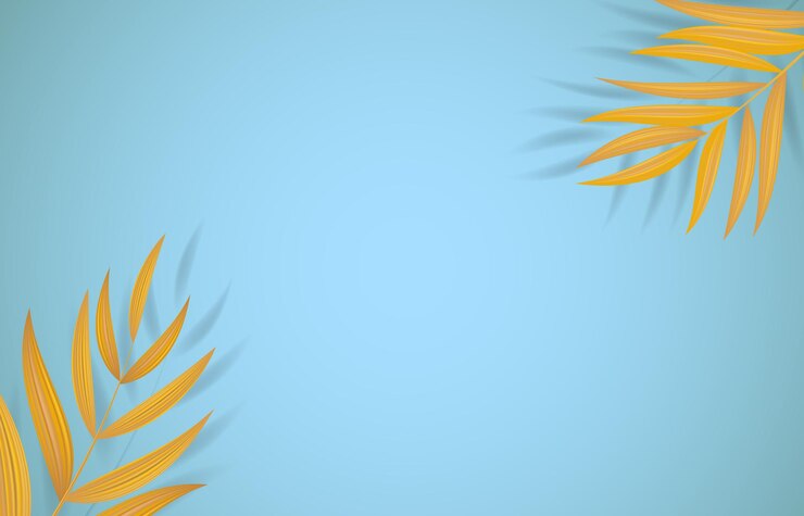 Vecteur feuille de palmier doré réaliste naturel tropical
