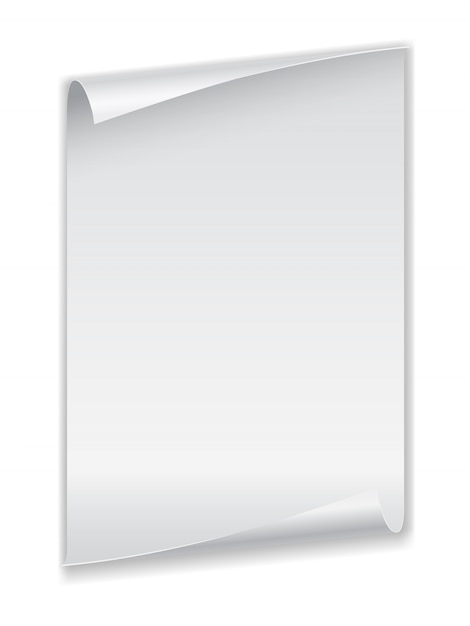 Feuille de papier aux coins recourbés