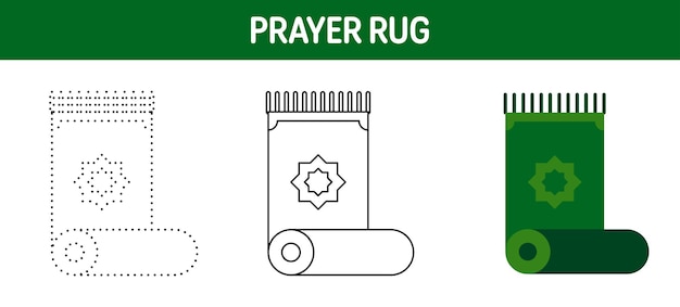 Feuille De Traçage Et De Coloriage De Tapis De Prière Pour Les Enfants