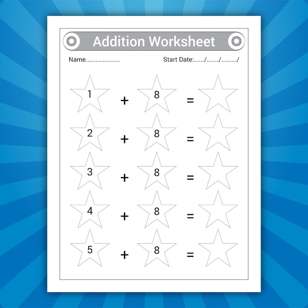 Feuille de travail d'addition