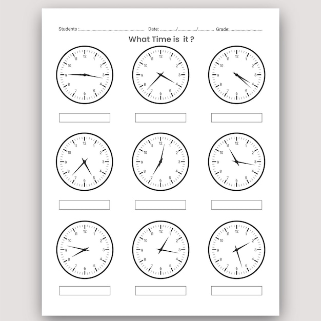 Feuille De Travail Sur L'apprentissage Du Temps Et Feuille De Travail Sur Le Temps Pour Le Livre Pour Enfants