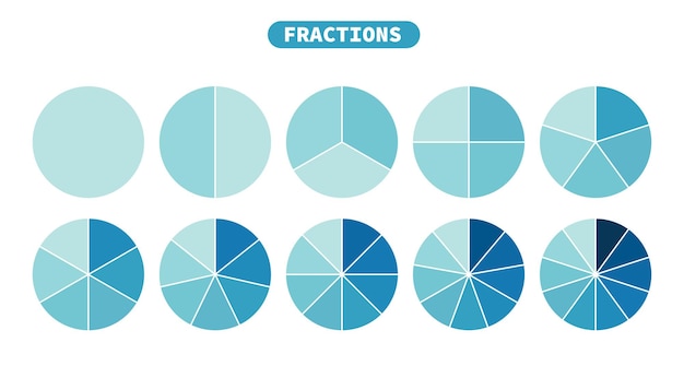 Feuille De Travail De Dessin Vectoriel De Fractions