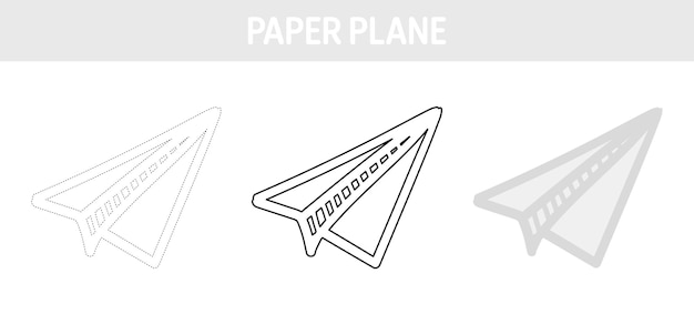 Feuille De Travail De Traçage Et De Coloriage D'avion En Papier Pour Les Enfants